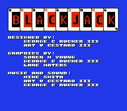 Blackjack (Homebrew) — Title screen